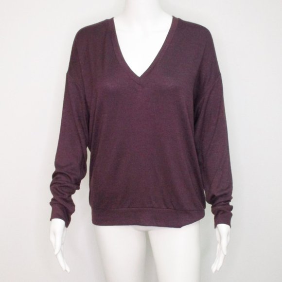 Wilfred Free V Neck Lightweight Sweater Plum Small - Picture 1 of 5